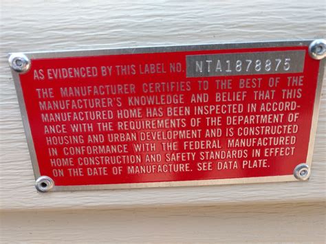 manufactured home serial number chart.